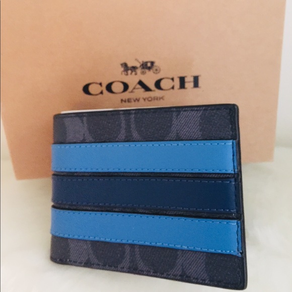 NWT Coach Slim Bifold Wallet In Signature Canvas - Picture 5 of 7